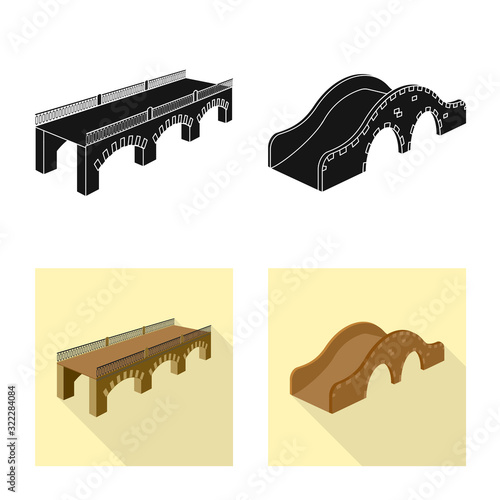 Vector design of connection and design symbol. Set of connection and side stock vector illustration.