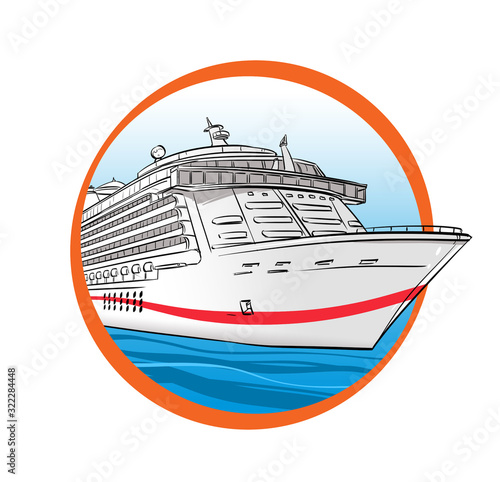 Cruise Isolated on white background in red circle.