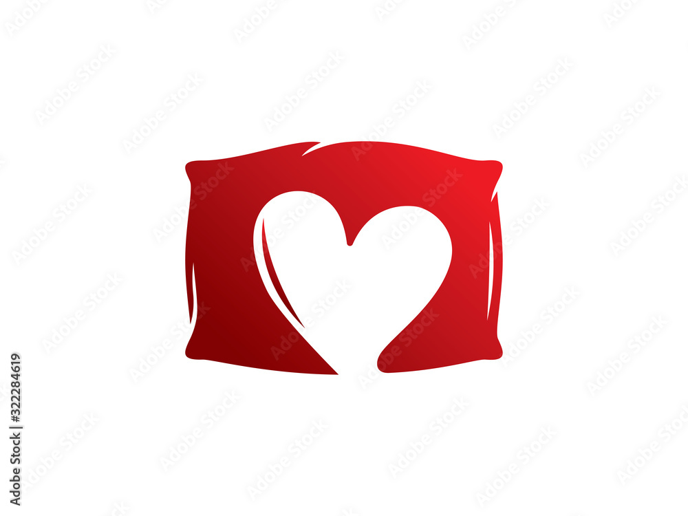 Fototapeta premium Love Pillow Logo Template Design Vector