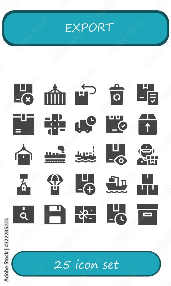 Modern Simple Set of export Vector filled Icons Modern Simple Set of export Vector filled Icons