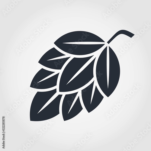 Hop cone icon isolated on white background. Vector illustration.