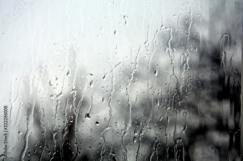 for the background, streams of raindrops on the window pane