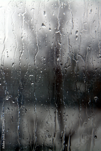 for the background, streams of raindrops on the window pane