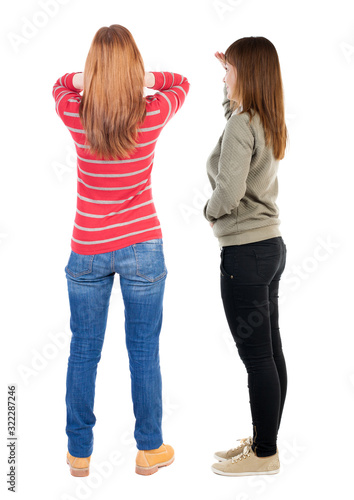 Back view of couple in sweater.