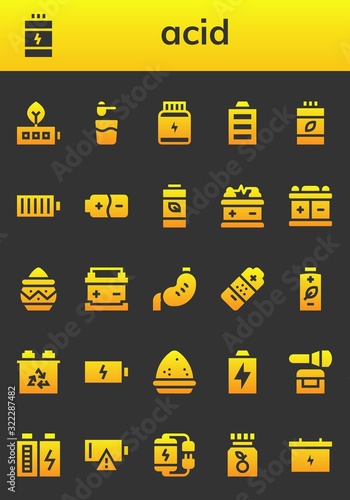 Modern Simple Set of acid Vector filled Icons