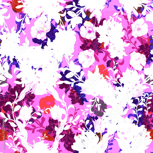 Beautiful seamless floral pattern background.