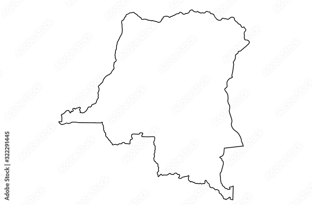 Democratic republic of the congo map lines 