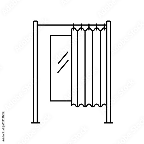 Fitting room vector icon line style