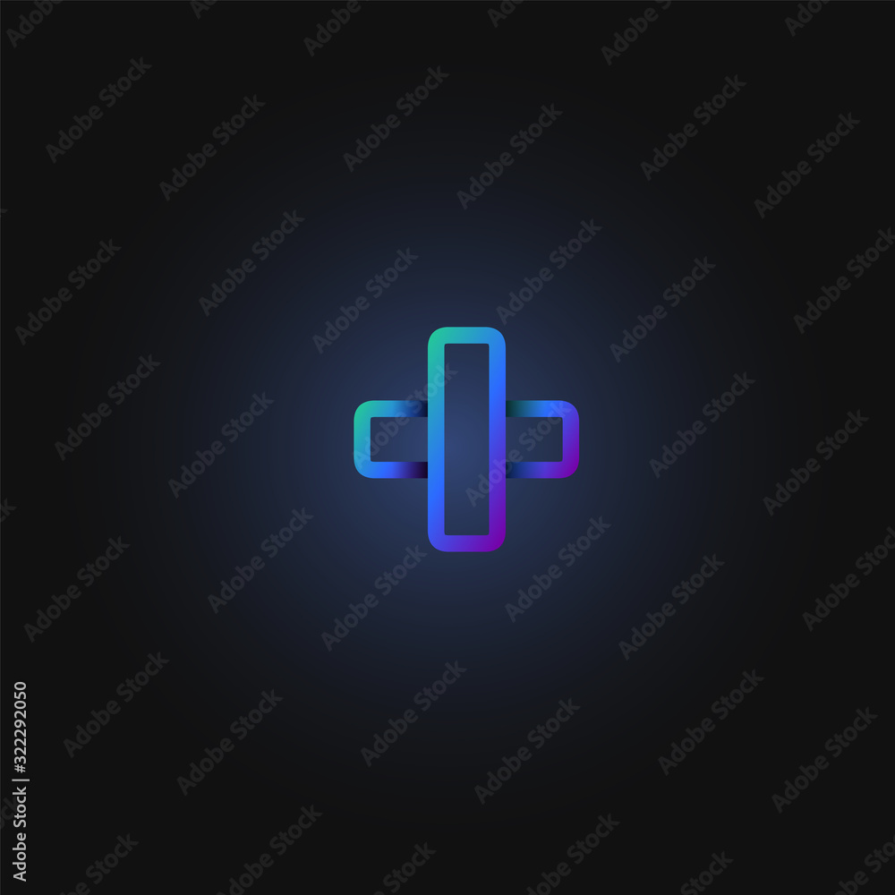 Obraz premium Blue paper folded character from a typeset, vector illustration