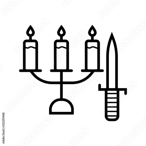 candle knife icon vector illustration