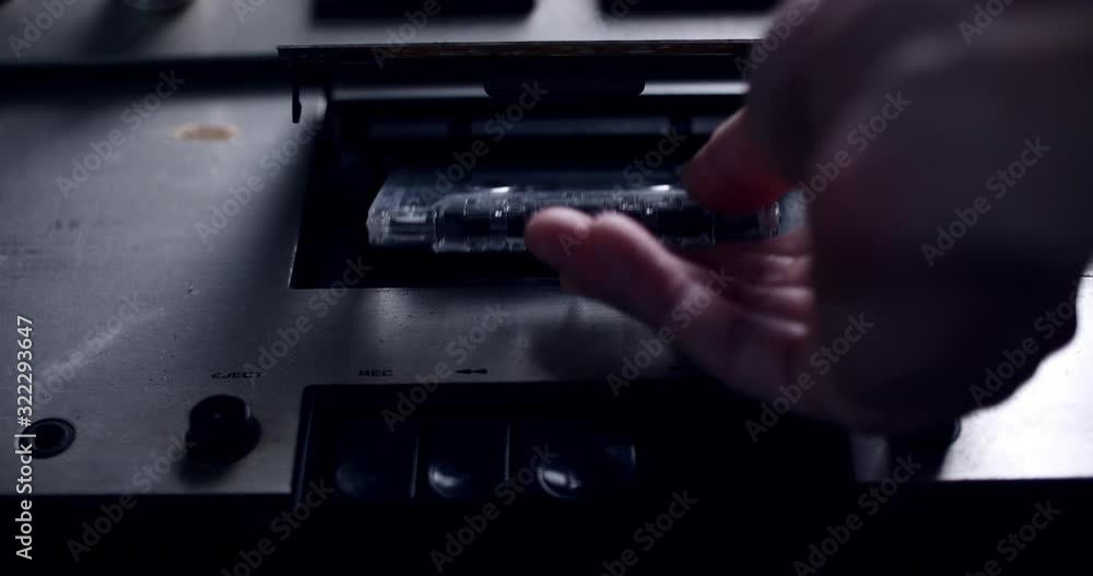 Audio cassette with retro tape player. Audio cassette with retro tape player.