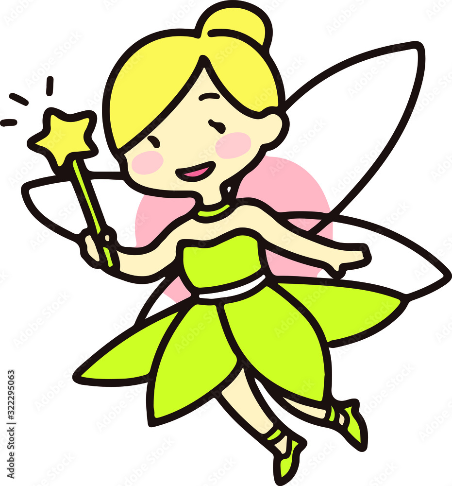 Obraz premium Outlined blond haired fairy 