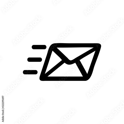 Mail is a fast vector icon. Thin line sign. Isolated contour symbol illustration © vectorwin