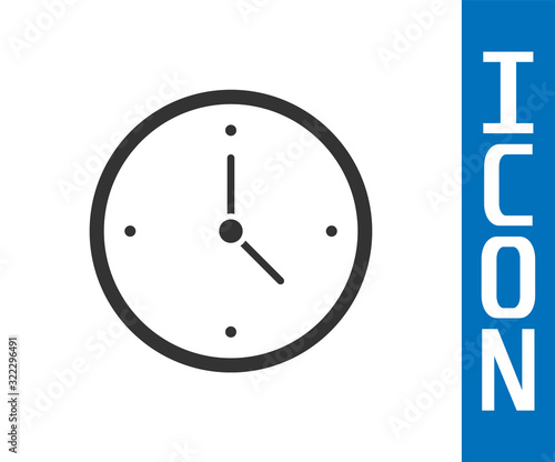 Grey Fast time delivery icon isolated on white background. Timely service, stopwatch in motion, deadline concept, clock speed.  Vector Illustration