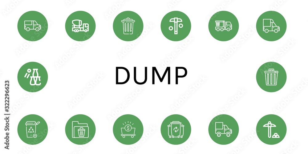 Set of dump icons Set of dump icons