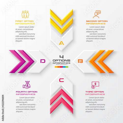 4 steps arrow infographic element,Business concept,Vector illustration.