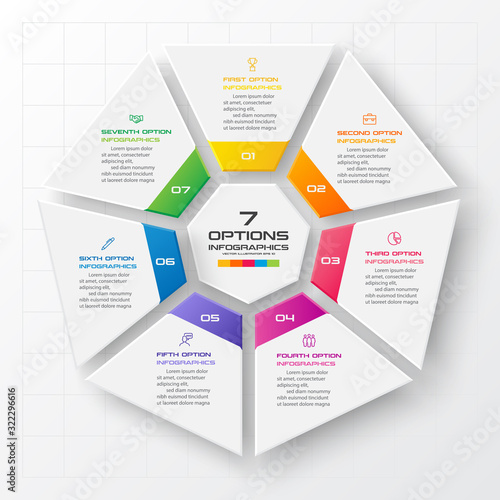 Vector heptagon element for infographic,Business concept with 7 options. © GfxPapercut