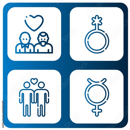 heterosexual simple icons set
