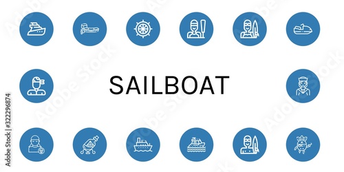 Set of sailboat icons