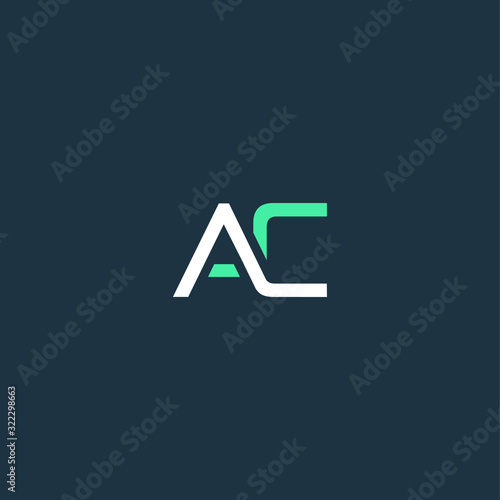 initial letter ac with modern and elegant style 