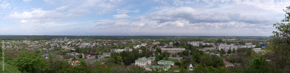 Panoramic view. Beautiful landscape on the city of Chyhyryn in Cherkasy region, Ukraine