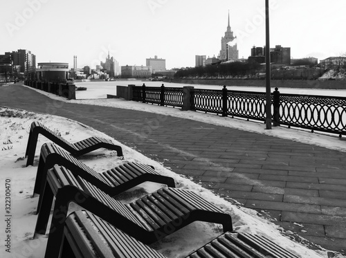 Presnenskaya embankment in winter photo