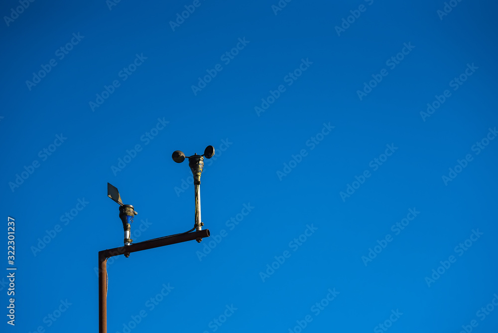 Anemometer with blue sky background in Chiang Mai. Anemometer with blue sky background in Chiang Mai.