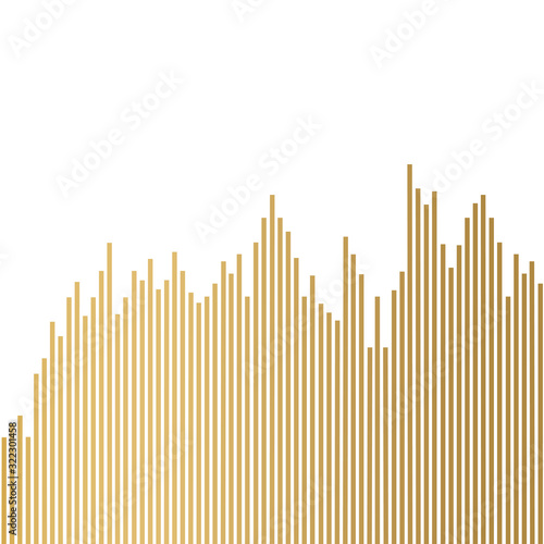 golden diagram  chart icon- vector illustration