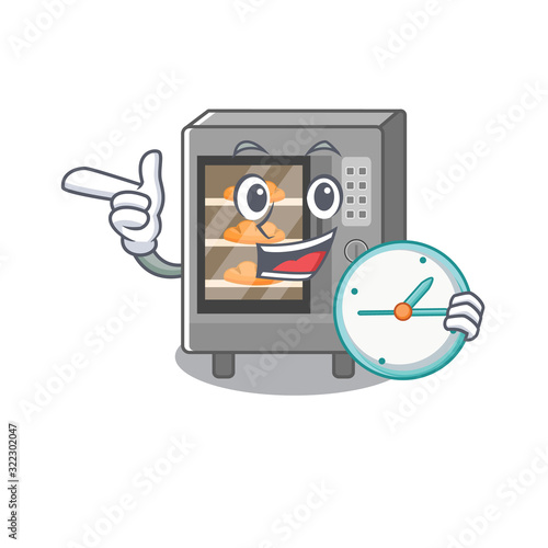 cartoon character concept oven cake having clock
