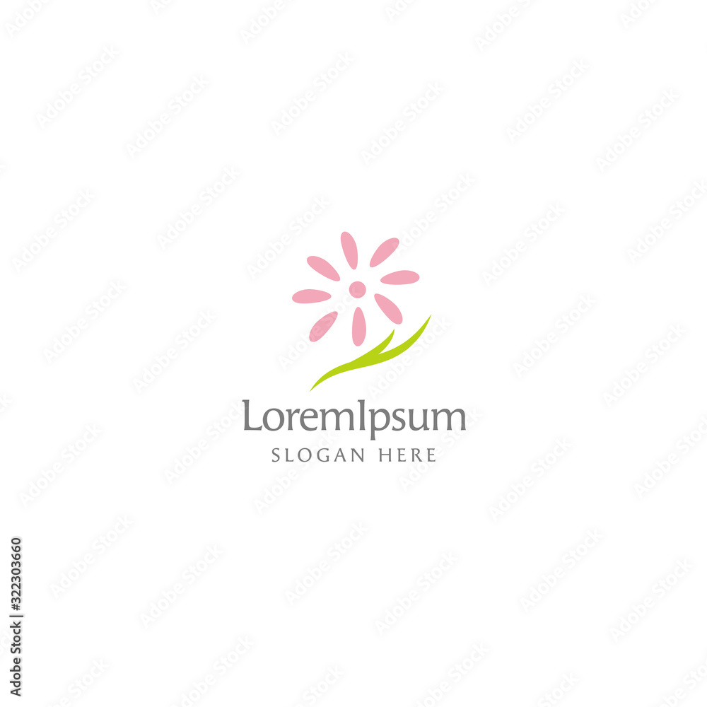 Flower logo design template on white