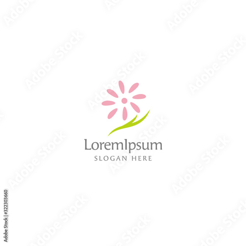 Flower logo design template on white
