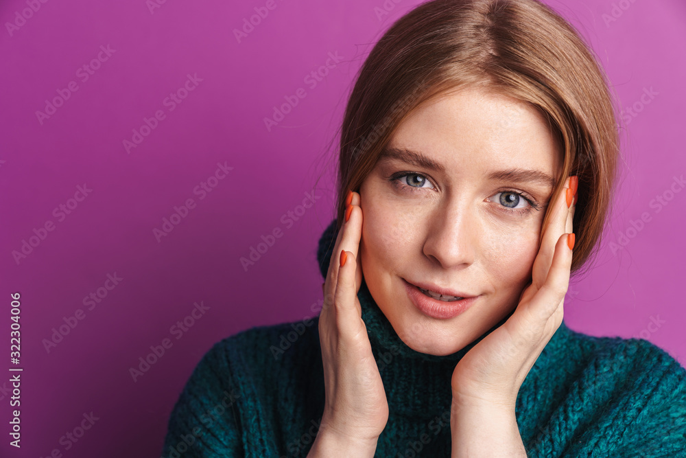 Positive optimistic young woman posing isolated Positive optimistic young woman posing isolated