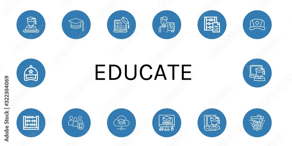 educate simple icons set educate simple icons set