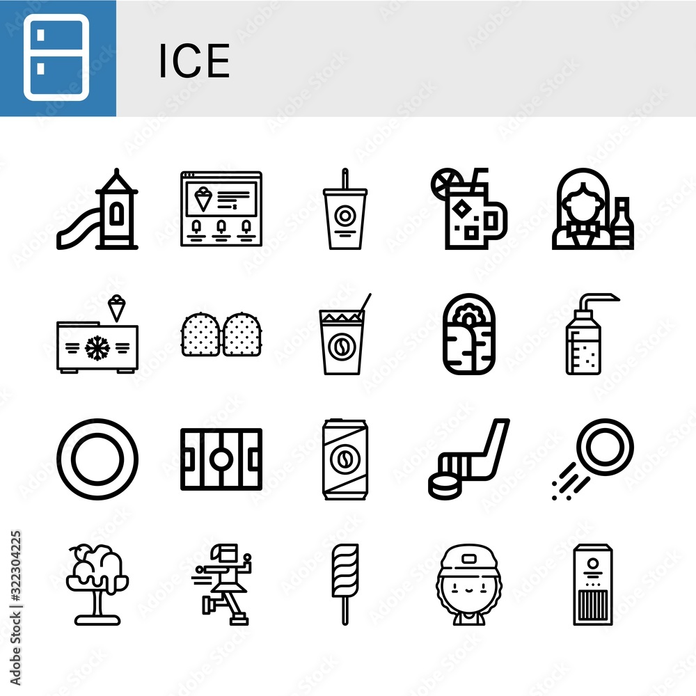 Set of ice icons Set of ice icons