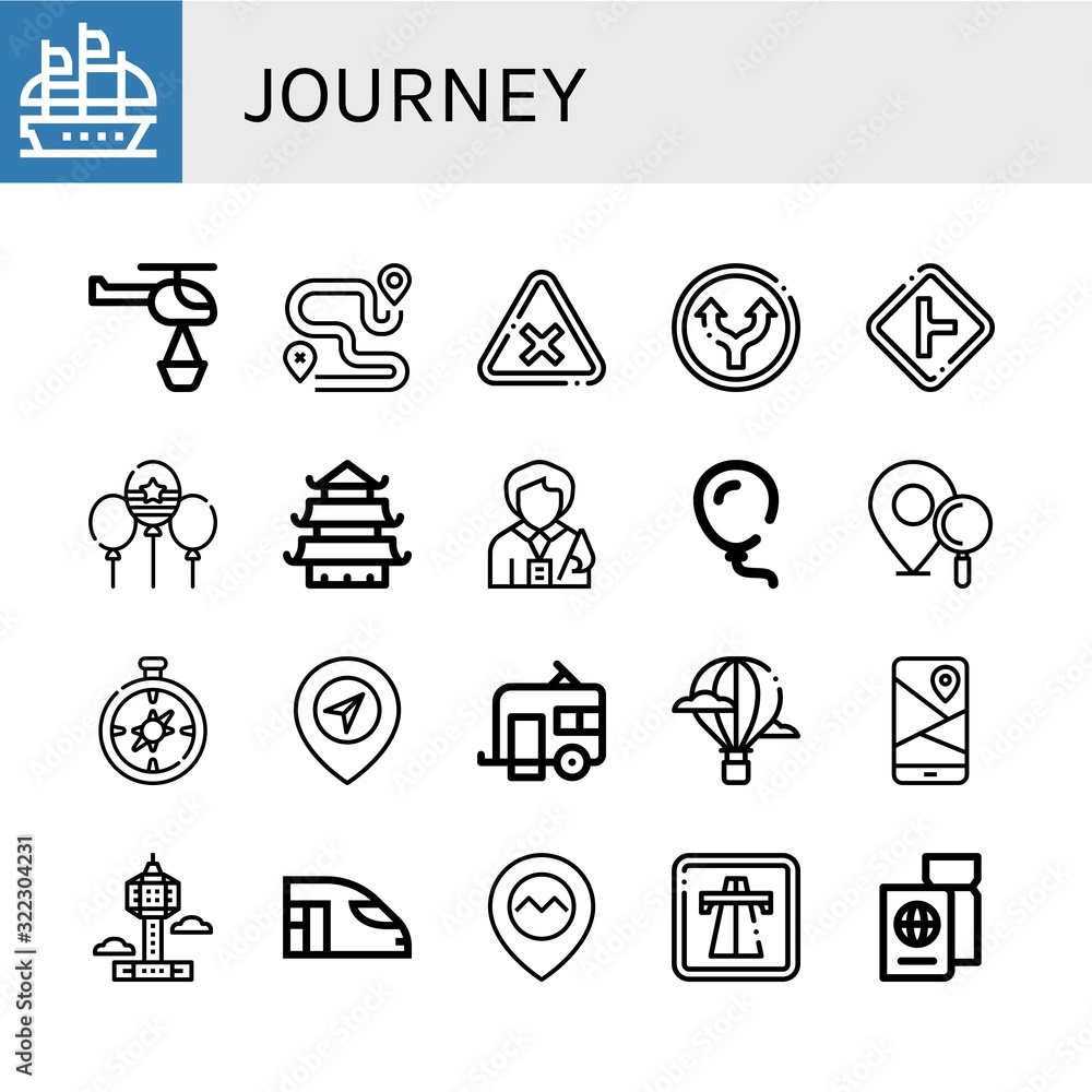 Fototapeta premium journey icon set