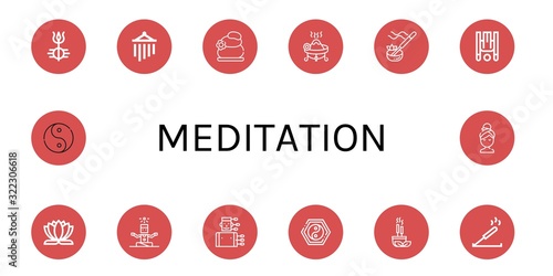 meditation icon set