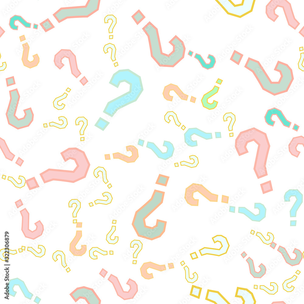 Quiz seamless pattern. Question marks, doubt, faq Quiz seamless pattern. Question marks, doubt, faq