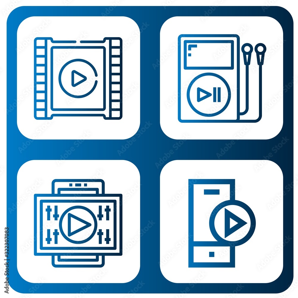 pause simple icons set pause simple icons set