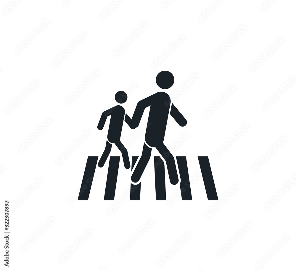 Man crosswalk icon design vector logo template Man crosswalk icon design vector logo template