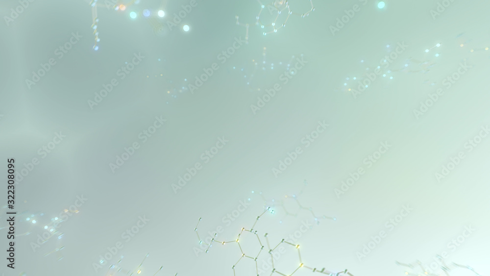 Fototapeta premium Chemical Molecular Structure 3D illustration background