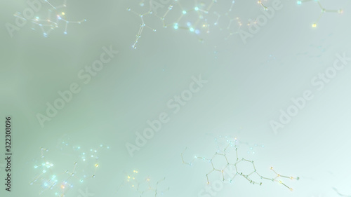 Wallpaper Mural Chemical Molecular Structure 3D illustration background Torontodigital.ca
