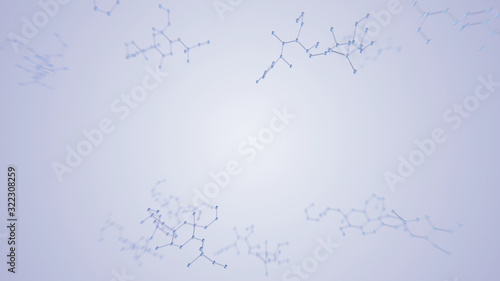 Chemical Molecular Structure 3D illustration background