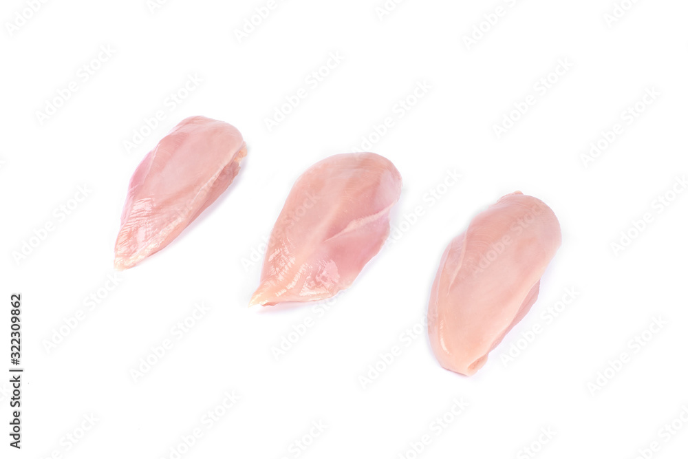uncooked chicken fillet isolated on white background. uncooked chicken fillet isolated on white background.