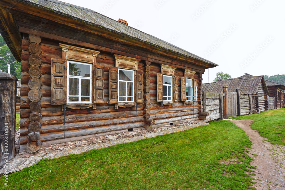 Rural wooden house in a russian village