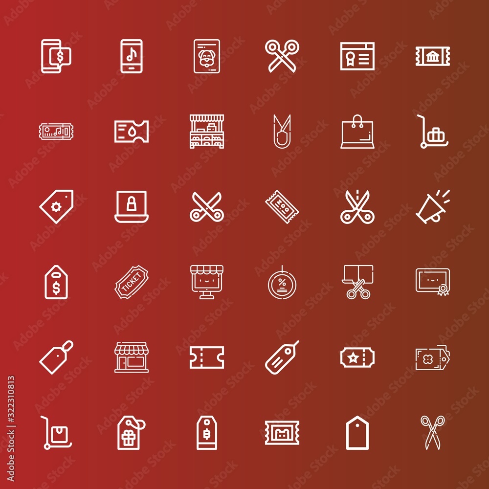 Editable 36 coupon icons for web and mobile Editable 36 coupon icons for web and mobile