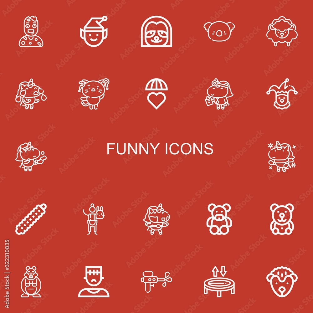 Fototapeta premium Editable 22 funny icons for web and mobile