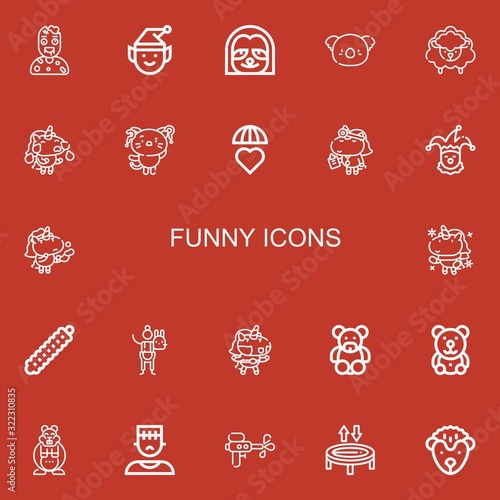 Editable 22 funny icons for web and mobile