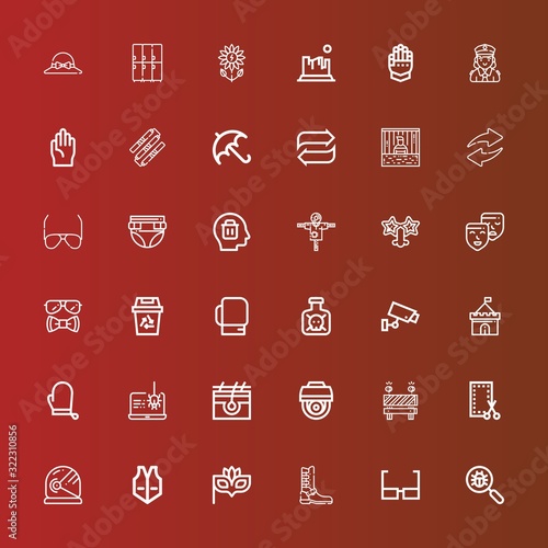 Editable 36 protection icons for web and mobile