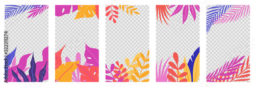 Vector set of abstract backgrounds with copy space for text - bright vibrant banners, posters, cover design templates
