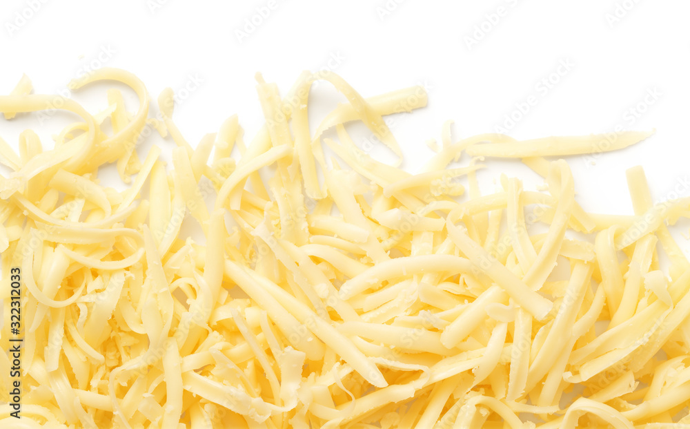 Grated Cheese Isolated On White Background